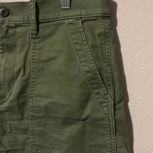 Madewell Perfect Vintage Green Jean Shorts Women Size 30 Army Green Pockets Long - Picture 4 of 11